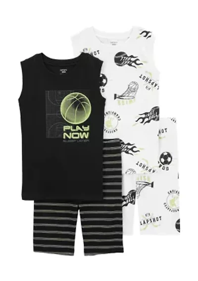 Boys 4-7 Sports 4 Piece Pajama Set