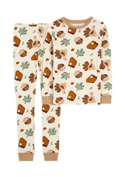 Boys 4-7 Thanksgiving Printed Pajama Set