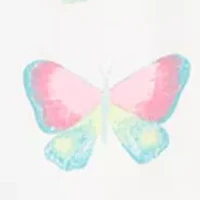Girls 5-10 Butterfly Printed 4 Piece Pajama Set