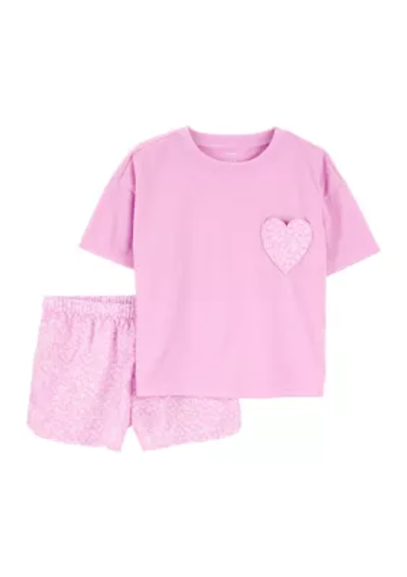 Girls 4-6x Heart Pajama Set