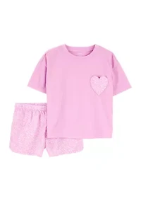 Girls 4-6x Heart Pajama Set