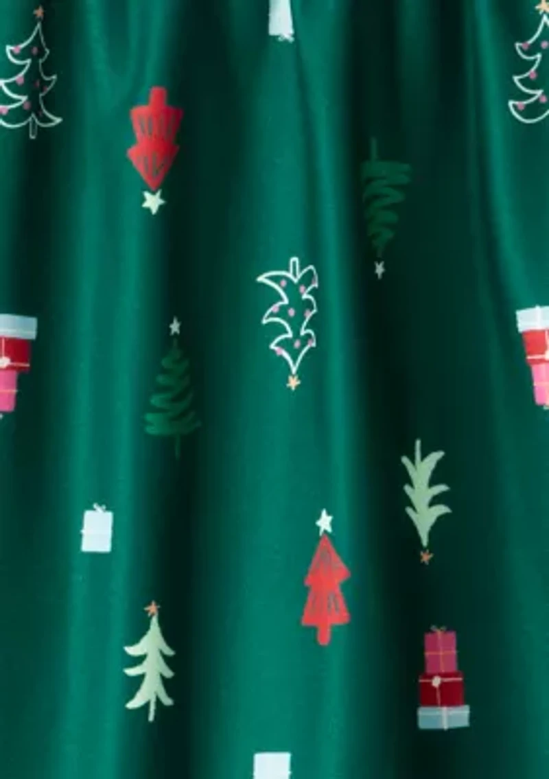 Girls 7-16 Christmas Trees Printed Nightgown Set