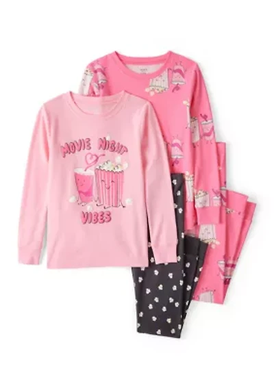 Girls 4-6x 4 Piece Pajama Set