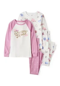 Girls 4-6x 4 Piece Pajama Set