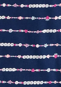 Girls 7-16 Bracelet Graphic Four Piece Pajama Set