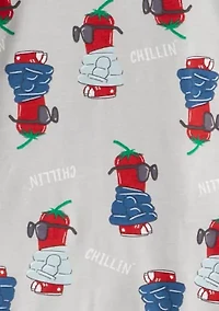 Boys 8-20 Chili Four Piece Printed Pajama Set