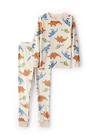 Boys 8-20 Dinosaur Printed Two Piece Pajama Set