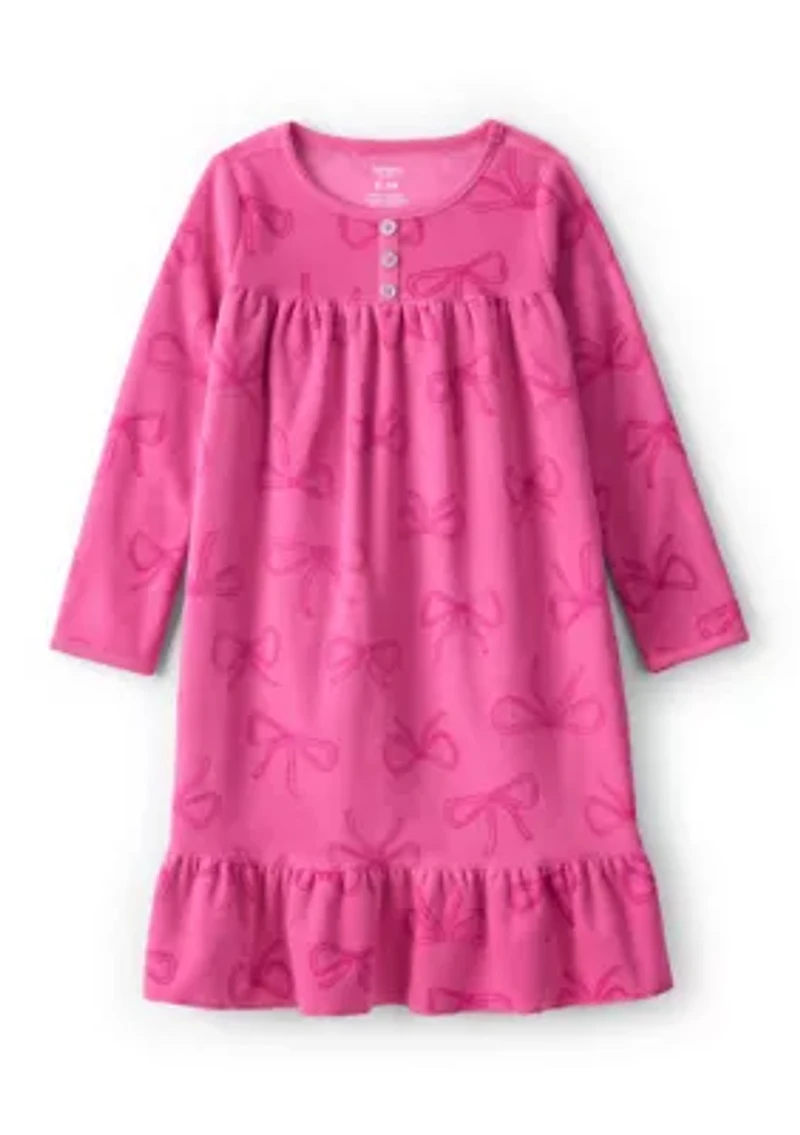 Girls 7-16 Bows Printed Nightgown