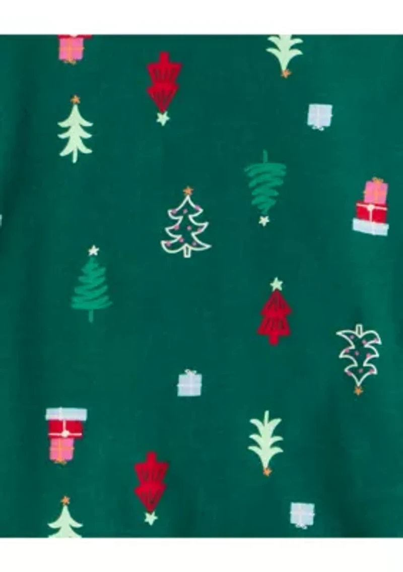 Toddler Boys Christmas Tree Print 100% Cotton Long-Sleeve Snug Fit 2-Piece Pajamas