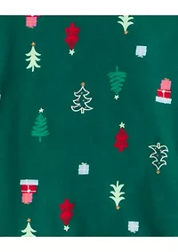 Toddler Boys Christmas Tree Print 100% Cotton Long-Sleeve Snug Fit 2-Piece Pajamas