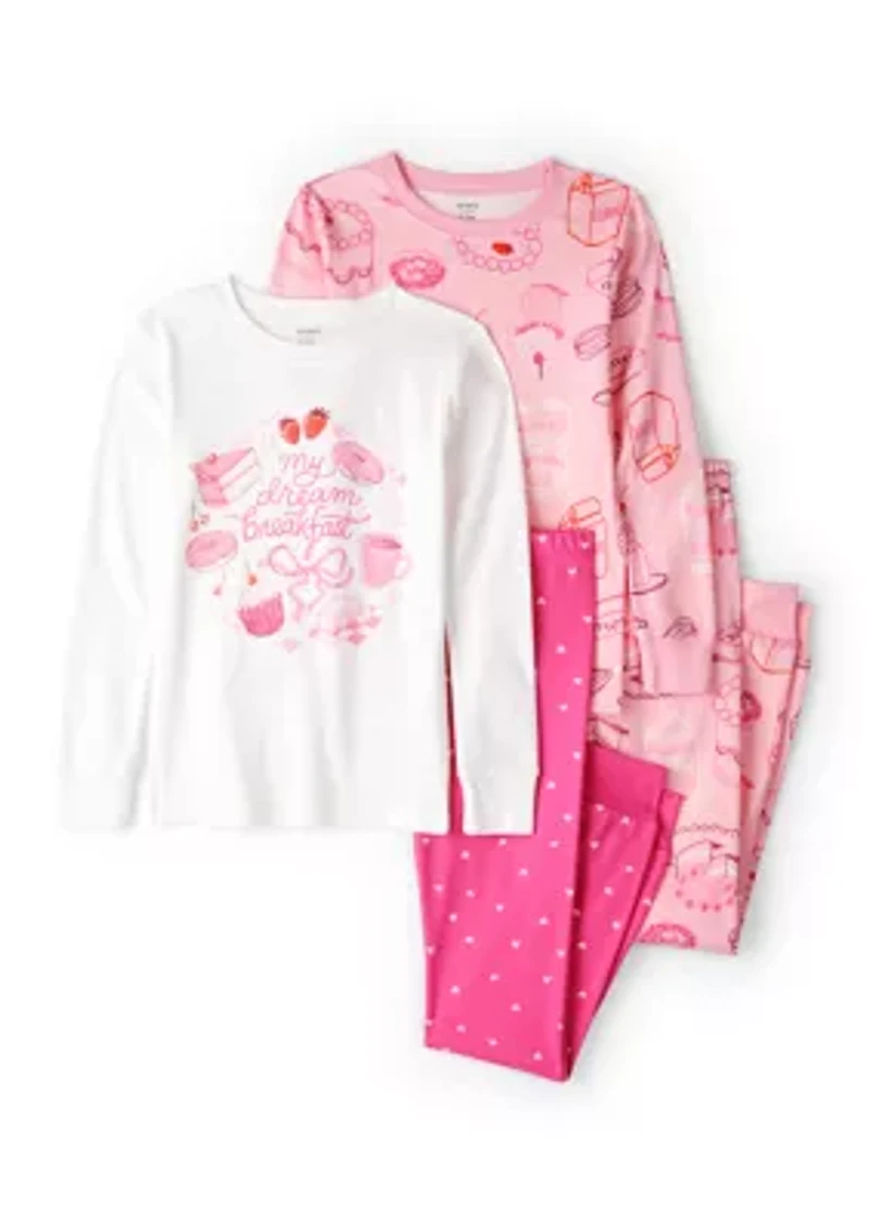 Girls 4-6x Breakfast 4-Piece Pajama Set