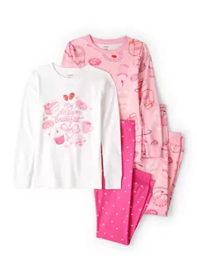 Girls 4-6x Breakfast 4-Piece Pajama Set