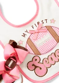 Baby Girls My 1st Season Bib and Hair Bow Set