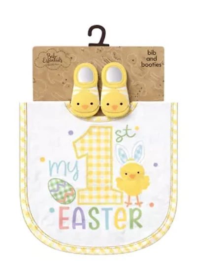 Baby Easter Bib and Booties Set