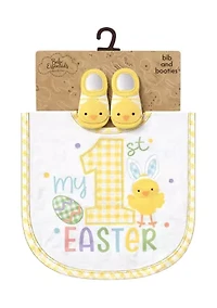 Baby Easter Bib and Booties Set
