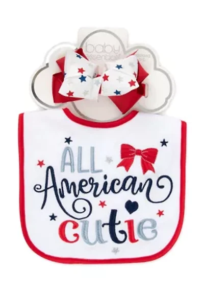 Baby Girls All American Bib and Bow