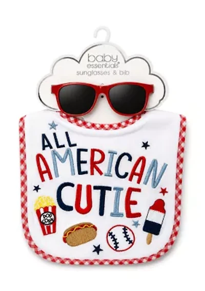 Baby American Cutie Bib with Glasses