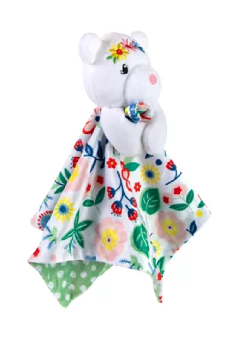 Floral Printed Bear Lovey Blanket