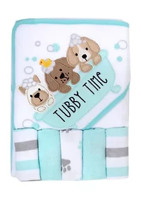 Baby Hooded Towel Washcloths 6 Piece Set