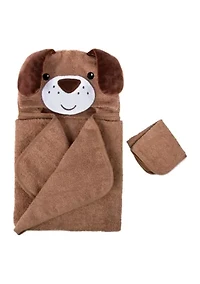 Baby Boys Dog Hooded Towel