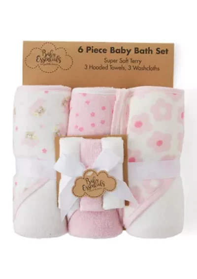 Baby Girls Bath Towel Set