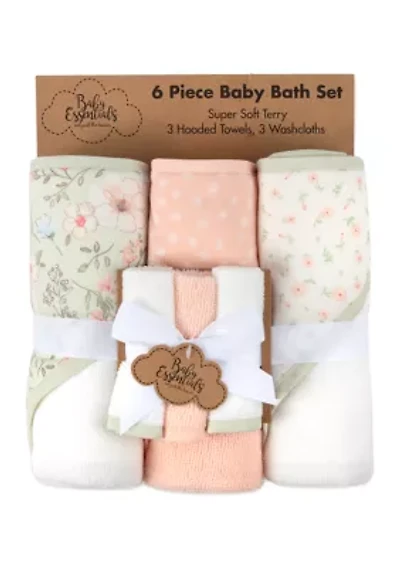  Baby 6-PC Bear Hooded Towel Set