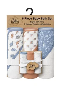 Baby Boys Set of 6 Twill Washcloth Set