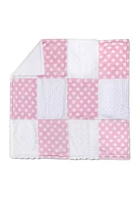 Baby Girls Pink Heart Blanket with Bunny Set 