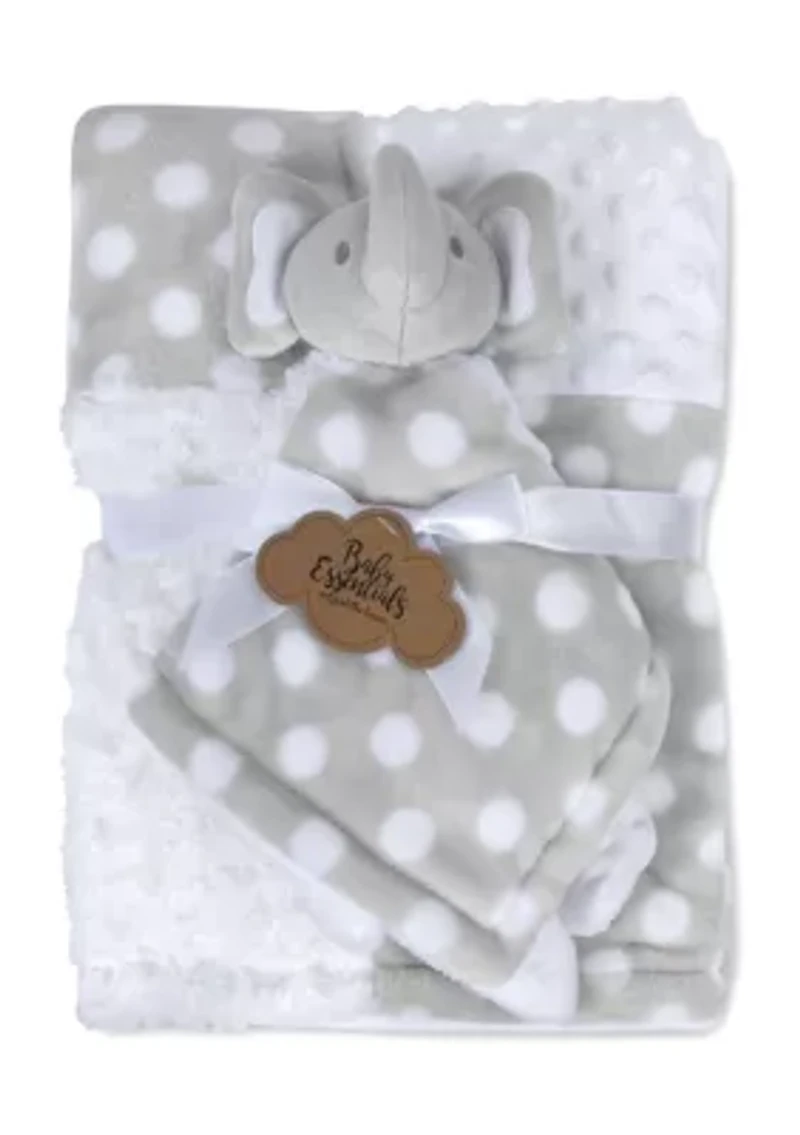 Baby Polka Dot Blanket with Elephant
