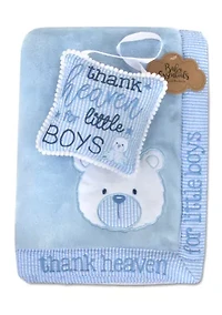Baby Boys Thank Heaven Blanket and Plaque