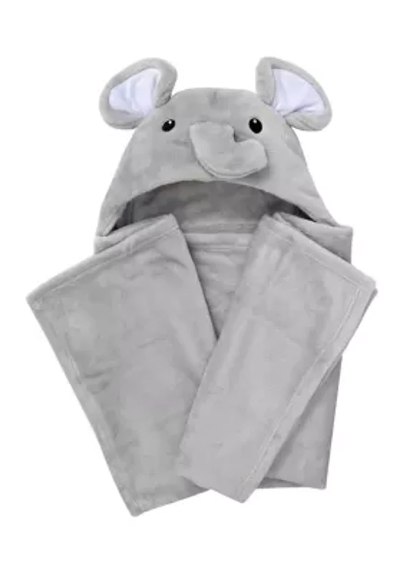 Baby Elephant Plush Hooded Blanket