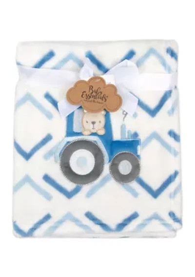 Baby Boys Bear Tractor Blanket