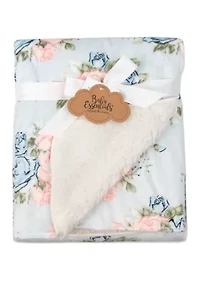 Baby Rose Print Sherpa Blanket 