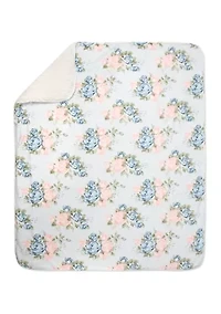 Baby Rose Print Sherpa Blanket 