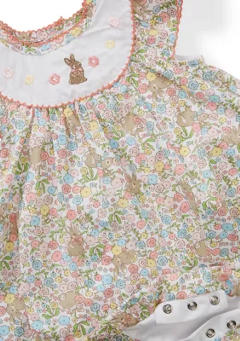 Baby Girls Floral Bubble with Hat