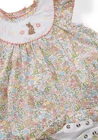 Baby Girls Floral Bubble with Hat