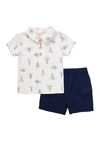 Baby Boys Polo Shirt and Shorts Set