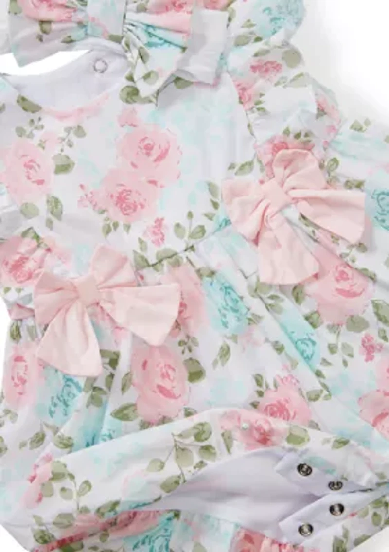 Baby Girls Floral Bubble Romper