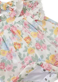 Baby Girls Floral Bubble Romper