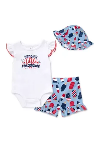 Baby Girls Daddy's Little Firecracker Set