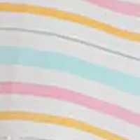 Toddler Girls Multi Stripe Linen Flutter Sleeve Dress