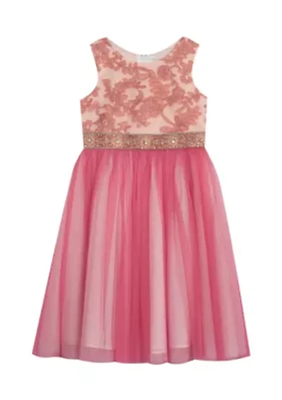 Toddler Girls Embroidered Mesh Dress