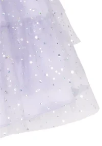 Toddler Girls Metallic Foil Dot Mesh Dress