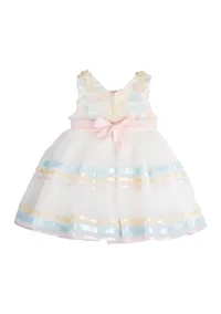 Toddler Girls 3D Floral Mesh Organza Dress