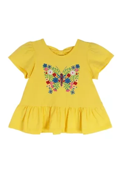 Toddler Girls Knit Appliqué Top