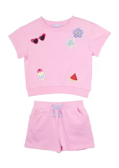 Toddler Girls French Terry Icons Set