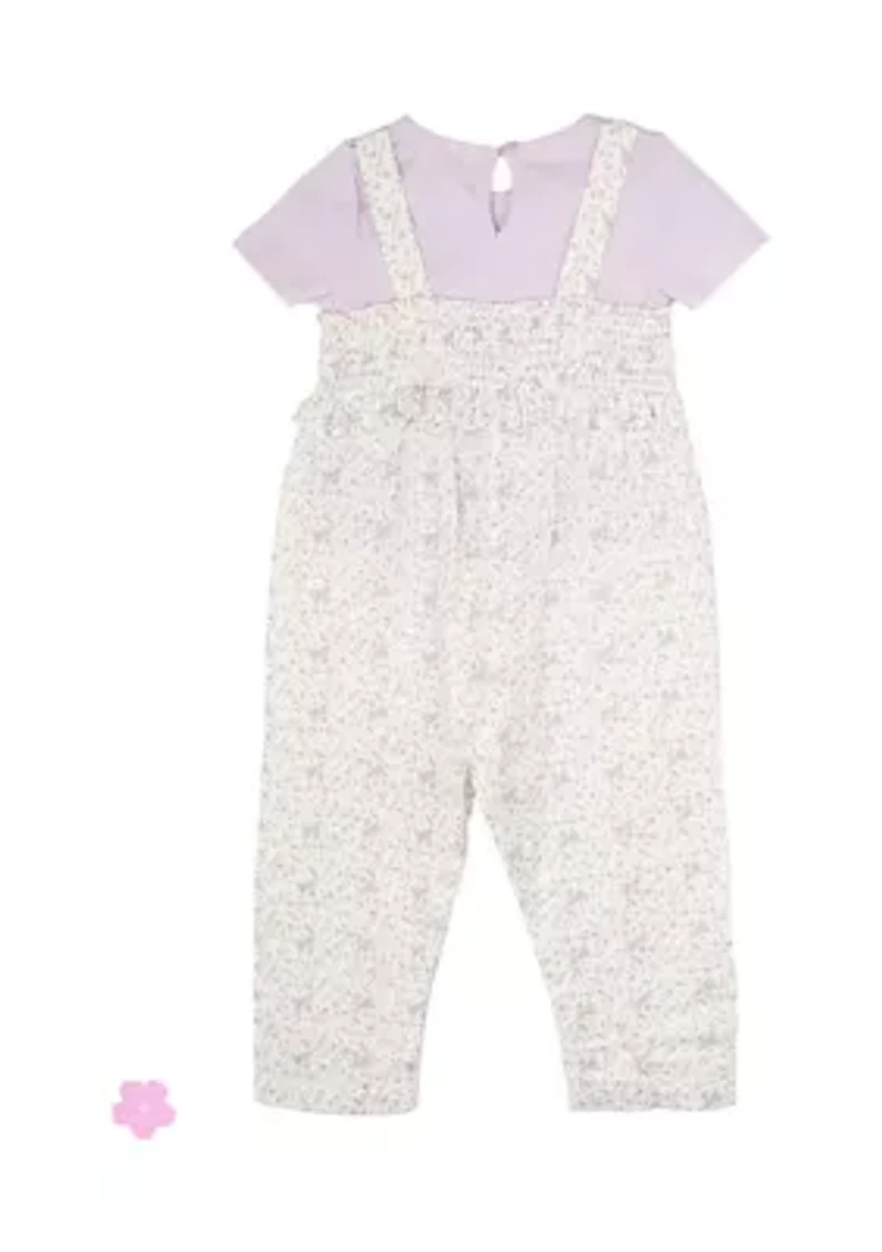 Toddler Knit Top and Printed Jumpsuit Set