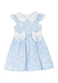 Toddler Girls Flared Sleeve Peter Pan Collar Dress