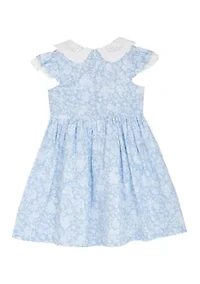 Toddler Girls Flared Sleeve Peter Pan Collar Dress