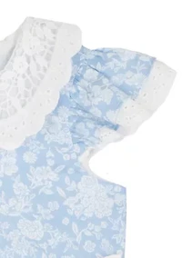 Toddler Girls Flared Sleeve Peter Pan Collar Dress